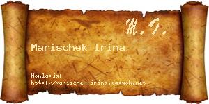 Marischek Irina névjegykártya